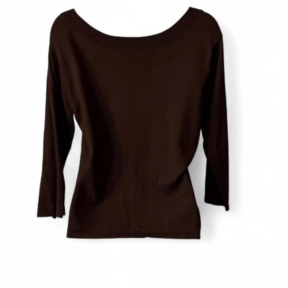 Vintage Kathie Lee Collection Brown Lightweight Sweater‎